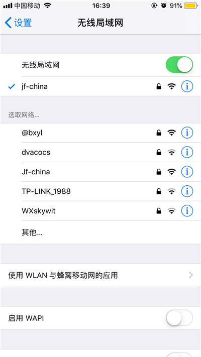 苹果手机中连接wifi的简单步骤截图