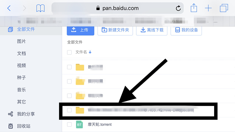 百度云网盘iOS版开启bt种子的操作步骤截图